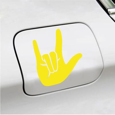 Bumpersticker - Rock N Roll - 14 X 12 - Geel