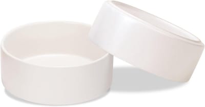 Keramische Hondenbak en Voerbak Set voor Katten en Honden (Wit, 1800ml)