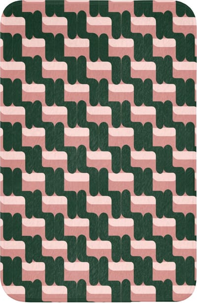 WC mat 40x60 cm - Antislip - Vlechtpatroon - Groen - Roze - Geometrisch - Toiletmat - Vloermat - Douchemat - Toilet tapijt - Toiletmatten