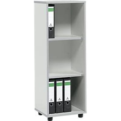 Schäfer Shop Select Open kast MOXXO IQ, hout, 3 vakken, 3 ordnerhoogten, B 401 x D 362 x H 1115 mm, lichtgrijs