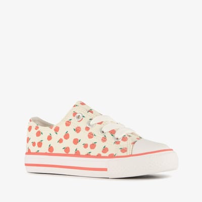 Meisjes sneakers met appels beige rood - Maat 28
