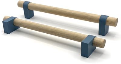 Home 3D ® - Handgrepen Blauw - 2 Stuks - 160mm – Beukenhout – Gemaakt in Nederland – Inclusief Schroeven - Voor Keuken, Kast en Meubel
