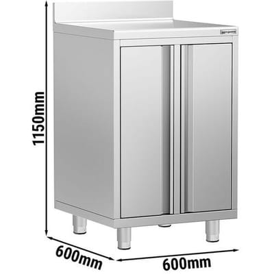 GGM Gastro Arbeitsschrank - für Kaffeemaschine - 600x600mm - mit 2 Flügeltüren & Aufkantung