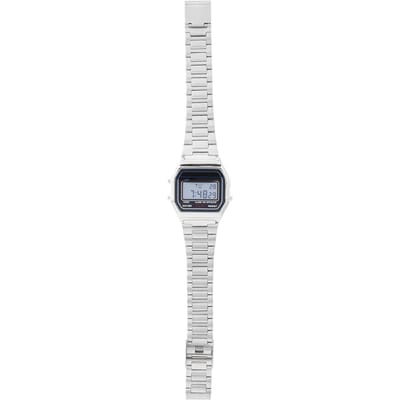 Digitale LED Achtergrondverlichting Elektronisch Roestvrijstalen Band Horloge Rechthoekig Polshorloge (Zilver) zilver