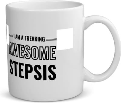 Akyol - i am a freaking awesome stepsis koffiemok - theemok - Zus - de meest geweldigste stiefzus - verjaardagscadeau - verjaardag - cadeau - cadeautje voor zus - zus artikelen - kado - geschenk - gift - 350 ML inhoud