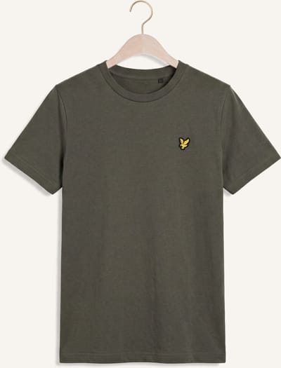 Lyle & Scott Plain T-shirt Polo's & T-shirts Jongens - Polo shirt - Khaki - Maat 134/140
