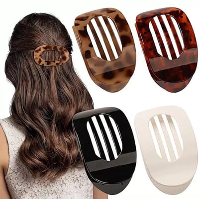 4 stuks haarspelden voor dames - eendenbekhaarspelden - high-end modieuze haarspelden - glanzende haarspelden met luipaardprint - grote haarknothaarspelden - halfvaste haarclips - haaraccessoires voor dames - Veelkleurig