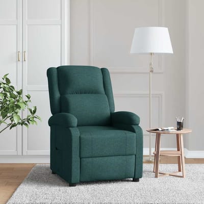vidaXL - Fauteuil - verstelbaar - stof - donkergroen