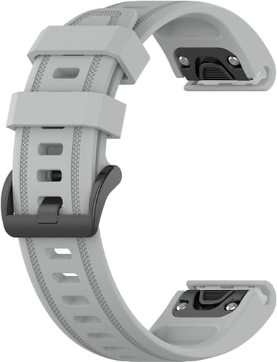 Siliconen bandje - geschikt voor Garmin Fenix 5S / 5S Plus / 6S / 6S Pro / 7S / 7S Pro / 8 (43 mm) / Approach S12 / S42 / S70 42 mm / Epix Pro (Gen 2) 42 mm / D2 Delta S / Descent Mk2S / Mk3(i) 42 mm - grijs