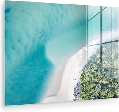MuchoWow® Glasschilderij 40x30 cm - Schilderij acrylglas - Zee - Zon - Australië - Foto op glas - Muurdecoratie woonkamer - Wanddecoratie slaapkamer - Schilderijen