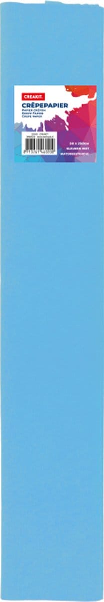 CREAKIT. Crêpepapier – 50 x 250 cm – Knutselen voor Kinderen en Volwassenen – Knutselpapier – Gekleurd Tekenpapier – Vloeipapier – Crepe Papier – Lichtblauw