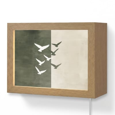 Wandlamp 20x15 cm - Oplaadbaar - Japandi - Vogel - Groen - Wandlampen binnen woonkamer - Slaapkamer lamp met kabel - Decoratieve nachtlamp - Vloerlamp snoer