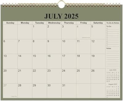 Wandkalender 2025-2026 - 15 maanden planner van oktober 2025 tot december 2026, 30,5 cm x 36,8 cm, dik papier