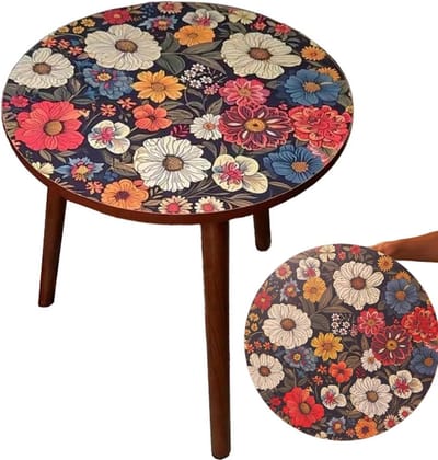 Ronde Zijtafel - Houten Tafel - Drankjes Serveren - Compact Houten Ontwerp - 40 x 40 x 47 cm - Meerkleurig