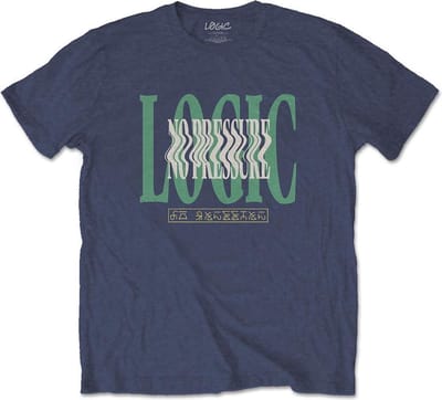 Logic - Wavy Heren T-shirt - S - Blauw