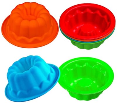 Mini Tulbandvorm Siliconen Bakvorm - 8 Stuks - 10 cm - Herbruikbaar voor Cake, Gelei of Donut