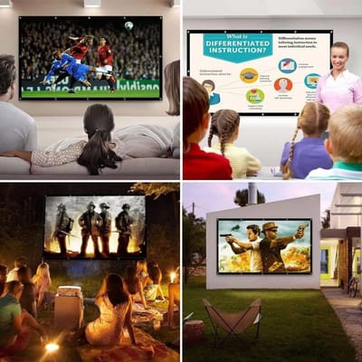 Projectiescherm Opvouwbaar - Filmscherm Draagbaar - Thuisbioscoop Maken - Kreukvrij Vezelmateriaal - 60 Inch 4:3 - Wit