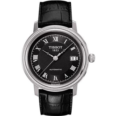 Tissot Portofino Mouvement Mécanique Automatique Cadran Motif Clou Parisien Classique Fenêtre Dateur Montre Homme Montres Homme Noir T045.407.16.053.00 Black gray