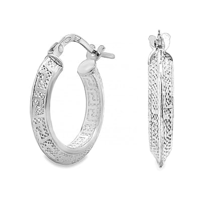 Juwelier Zwartevalk - Zilveren oorbellen met meander teken - 22.179/18 mm
