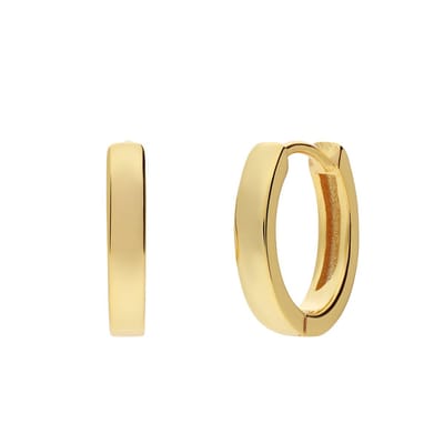 Lucardi Dames Zilveren goldplated oorringen 13mm voor dames - Oorbellen - 925 Zilver - Goudkleurig
