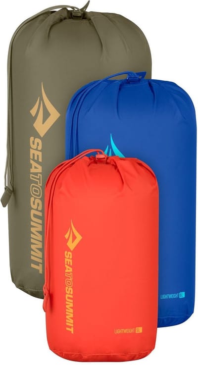 Sea to Summit Pakzak Lightweight Stuff Pack 5, 8, 13L Burnt Olive, Spicy Orange, Surf The Web Olijfgroen