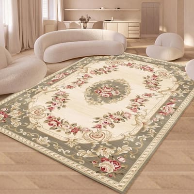 Europees Retro Bloemen Groot Tapijt voor Woonkamer Luxe Decoratie Tapijt Antislip Slaapkamer Garderobekast Wasbaar Zacht Mat 40x60cm
