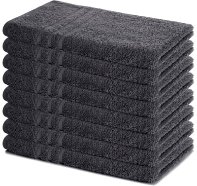 Lavea® Set van 8 Handdoeken 50x100 cm, 100% Katoen – Zacht en Absorberend – Perfect als Handdoek voor Thuis en Hotel – Antraciet