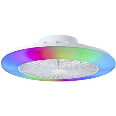 Brilliant Salerno - Plafondventilator - Met verlichting - LED 40W - Wit en RGB kleuren - Dimbaar - Wit - Zeer stil