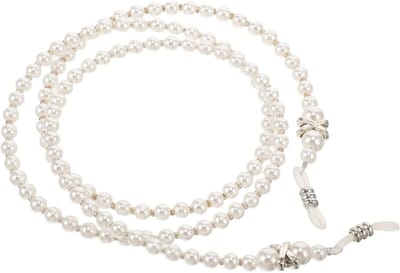 Dames Brilketting - Zonnebrilhouder Ketting - Veilig Bril Dragen - Met Imitatieparels - 75 cm - Wit