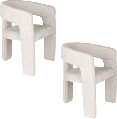 Housecraft Living Valentin Eetkamerstoelen Armleuning Beige - Set van 2