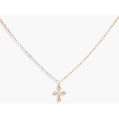 boohoo Dames Delicaat Kruis Choker Ketting | Goud
