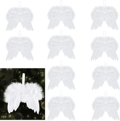 Kleine Witte Engel Vleugels - 10 Stuks Kerstboomdecoratie voor Feestdagen, Bruiloften en Thuisdecoratie