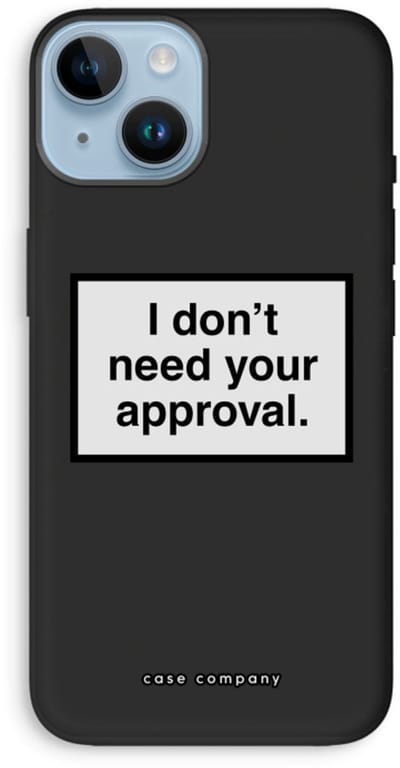 Case Company® - Hoesje geschikt voor iPhone 14 hoesje - Don't need approval - Biologisch Afbreekbaar Telefoonhoesje - Bescherming alle Kanten en Schermrand