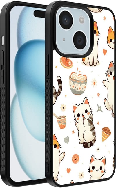 Smartphonica Telefoonhoesje geschikt voor iPhone 15 met katten opdruk - TPU backcover case cat design geschikt voor iPhone 15