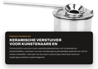 Dailygoods- Verstuiver Roestvrijstalen Keramisch - Spuitfles - Doseerfles - Kunstgereedschap - 200 Ml - Gemakkelijk schoon te maken