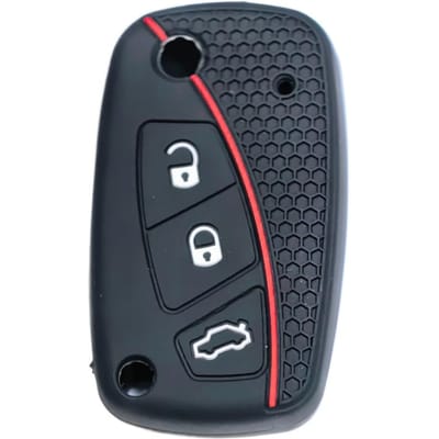 Nouvelle Coque en Silicone pour Clé de Voiture Coque pour Fiat Stilo Grande Punto Bravo Linea Idea Panda 500 Support de Voiture Sac pour Clé à Distance Accessoires black