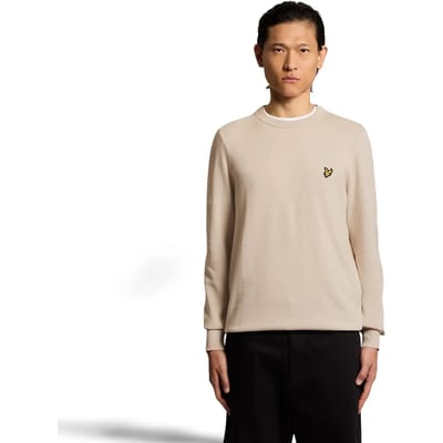 Lyle & Scott Cotton Crew Neck Jumper Truien & Vesten Heren - Sweater - Hoodie - Vest- Beige - Maat M