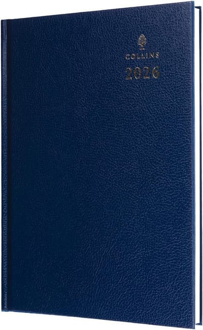 Jaarplanner 2026 Dag-tot-Pagina Bureaukalender Harde Kaft A4 Blauw