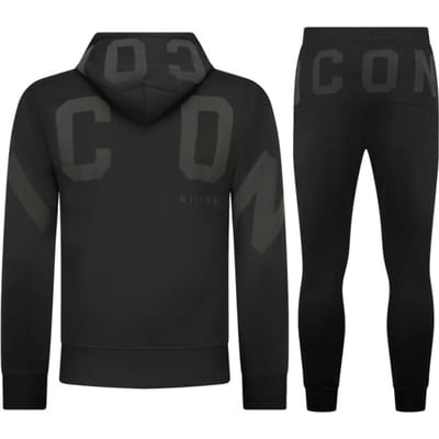 ICON Hoodie Joggingpak Heren - Trainingspak Heren - Huispak Heren Volwassenen - 6152 - Zwart