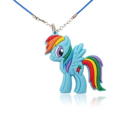 Kinderketting rubber met unicorn my little pony blauw