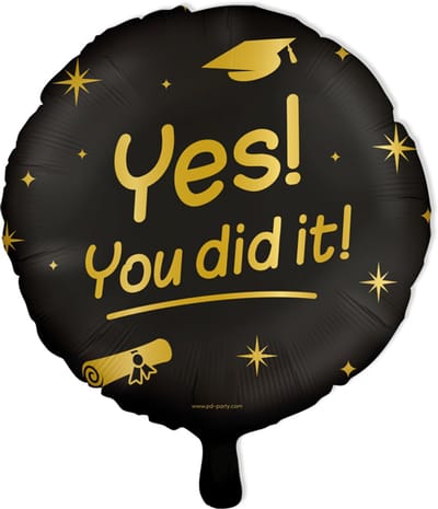 BTH - Folieballon Geslaagd - Zwart-Goud - Geslaagd Versiering - Helium - Versiering - Geslaagd Ballonen - Feestartikelen
