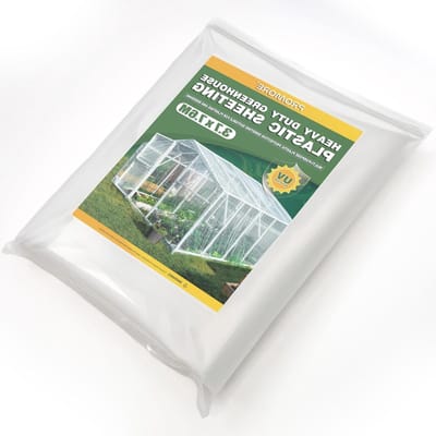 Polyethyleen Folie - Plastic Zeil Tuinkas - Planten Beschermen - UV Bestendig Drip Vrij - 3.7 x 7.6m - Transparant
