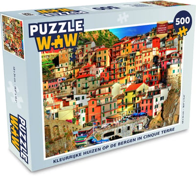 Puzzel Kleurrijke huizen op de bergen in Cinque Terre - Legpuzzel - Puzzel 500 stukjes