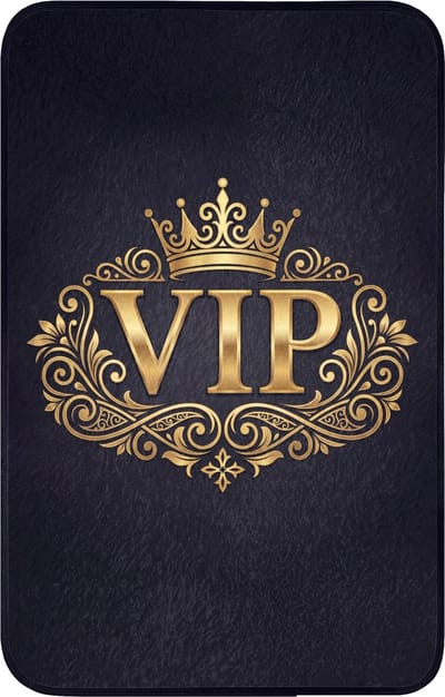 WC mat 50x80 cm - Antislip - VIP - Kroon - Goud - Toiletmat - Vloermat - Douchemat - Toilet tapijt - Toiletmatten