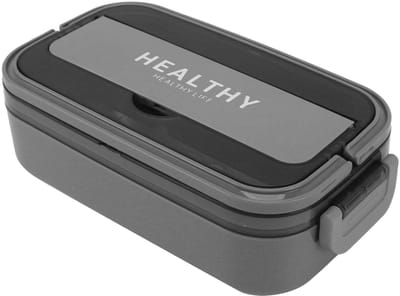 Dailygoody - Lekvrije Lunchbox - Roestvrijstalen Magnetronbestendige Container - Grijs - Ideaal voor School en Kantoor - 700 ml Capaciteit - Voor Volw