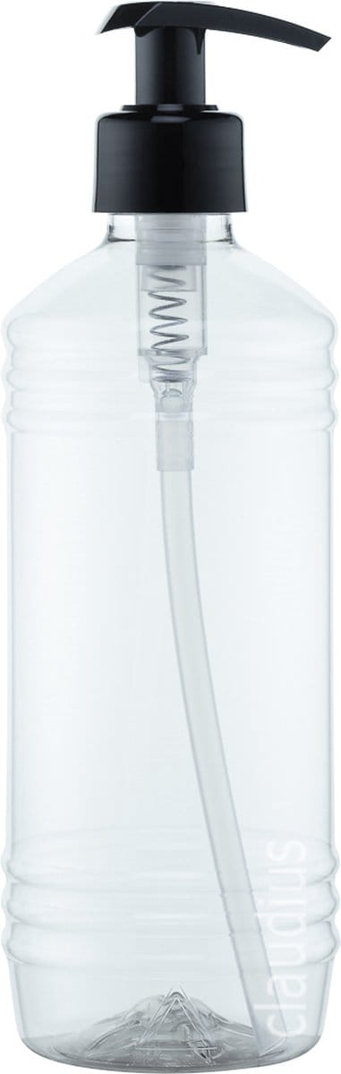 Lege Plastic Fles 500 ml PET transparant - met zwarte pomp - set van 10 stuks - Navulbaar - Leeg