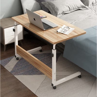BORVAT® - Sofa Tafel met Wielen - Verstelbare Laptop Tafel - Bedtafel met Groef - Mobiele Computerbureau