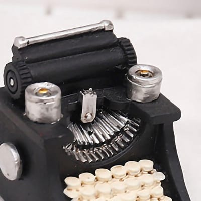 Retro Mini Standbeeld Hars Bureau Kunstwerk Huis Ornament Decoratieve Props voor Kledingwinkel Raam Schrijfmachine gray