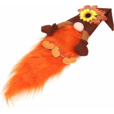 Gezichtsloze Pop Decor Uitstekend Handwerk Schattige Look Handgemaakt Deur Veranda Thanksgiving Gezichtsloze Pop orange