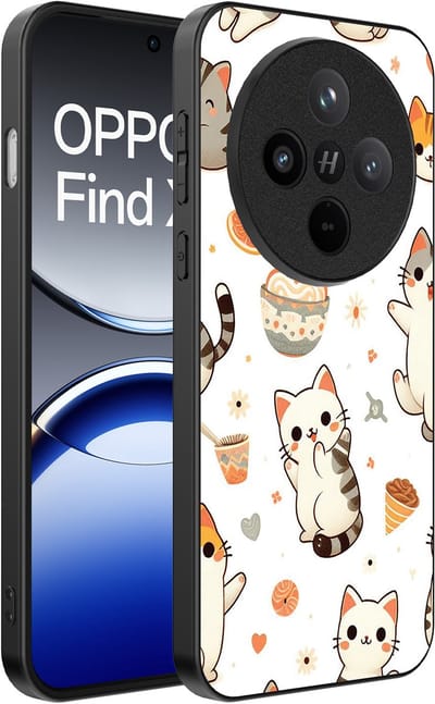 Smartphonica Telefoonhoesje Geschikt voor Oppo Find X8 met katten opdruk - TPU backcover case cat design geschikt voor Oppo Find X8